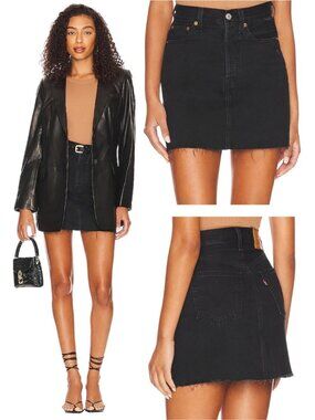 LEVI'S Premium Ribcage Denim Skirt Size 26 Left In The Dark